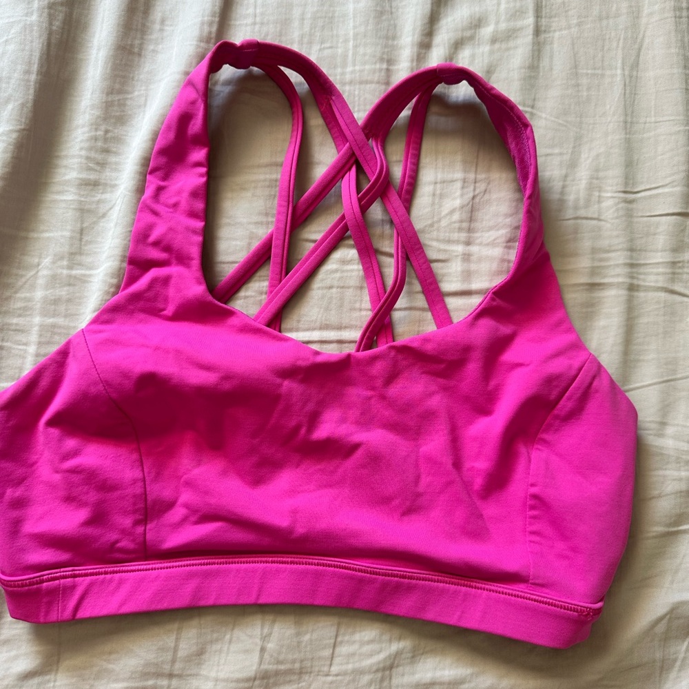 Vibrant Pink Crisscross Sports Bra